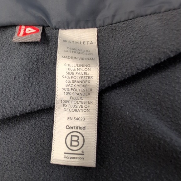 Athleta Rock Ridge Primaloft Quilted Jacket Sz XS Hooded Astronomy Grey 350851 - Picture 10 of 10